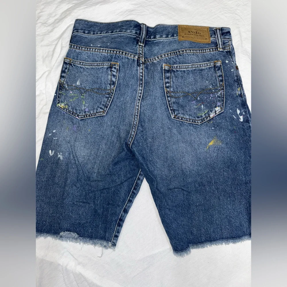 Ralph Lauren Blue Distressed Denim Shorts